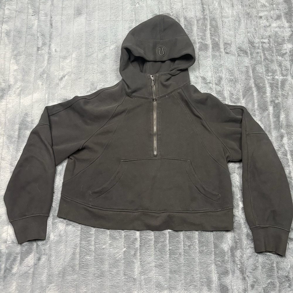 Lululemon Scuba Oversized Half-Zip Hoodie Black M/L Cotton Blend Fleece Pullover